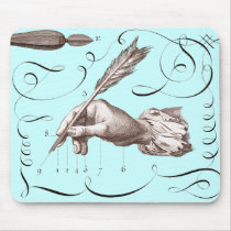 Calligrapher's Mousepad - Hand Holding Quill Pen