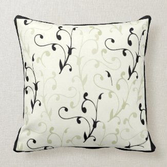 Calligraphic Flower Vine Mojo Pillow
