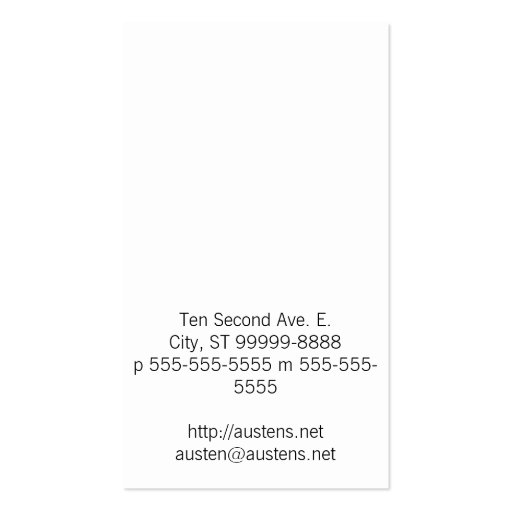 Calligraphic Fountain Pen Business Card (back side)