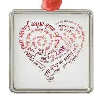 Calligraphic Heart Love Ornament ornaments