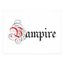 Calligraphic  Vampire Post Card