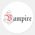 Calligraphic  Vampire Round Sticker