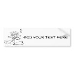 Calligraphy Asian Lotus Flower Bumper Stickers