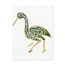 Calligraphy Bird (Stork) Post Cards