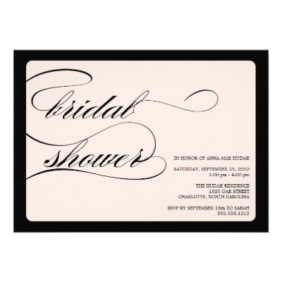 {calligraphy} bridal shower custom invitation