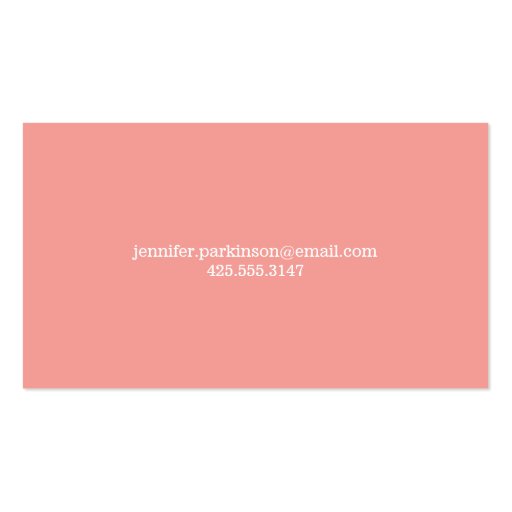 Calligraphy Calling Card Business Card Templates (back side)