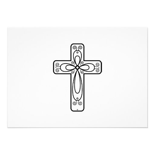 Calligraphy Dove and Cross First Holy Communion Invites
