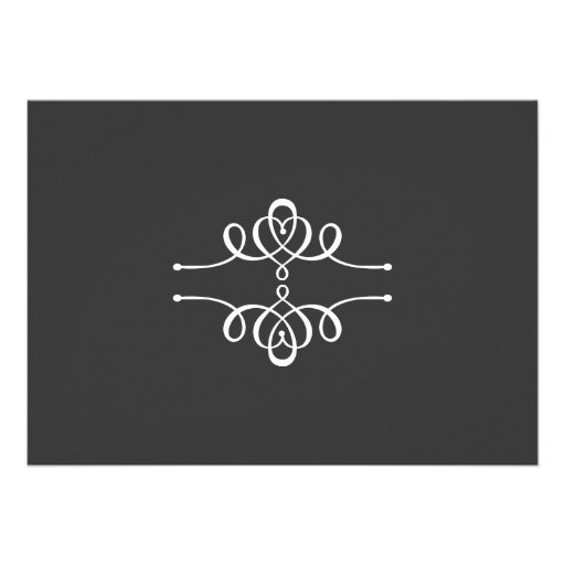 Calligraphy Elegance Gray Rehearsal Dinner Personalized Invitation