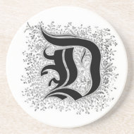 Calligraphy Letter D Coaster coaster