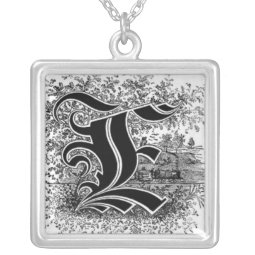 Calligraphy Letter E Necklace necklace