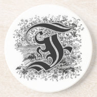 Calligraphy Letter F Coaster coaster