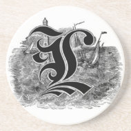 Calligraphy Letter L Coaster coaster