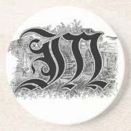 Calligraphy Letter M Coaster coaster