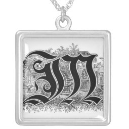 Calligraphy Letter M Necklace necklace