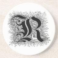 Calligraphy Letter R Coaster coaster