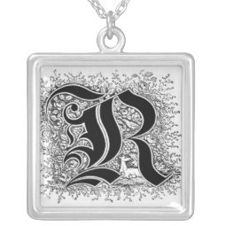 Calligraphy Letter R Necklace necklace