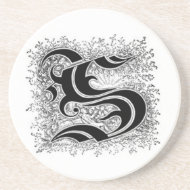 Calligraphy Letter S Coaster coaster