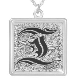 Calligraphy Letter T Necklace necklace