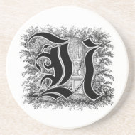 Calligraphy Letter U Coaster coaster