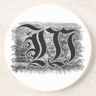 Calligraphy Letter W Coaster coaster