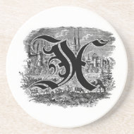 Calligraphy Letter X Coaster coaster