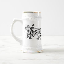Calligraphy Lion (black) Coffee Mugs