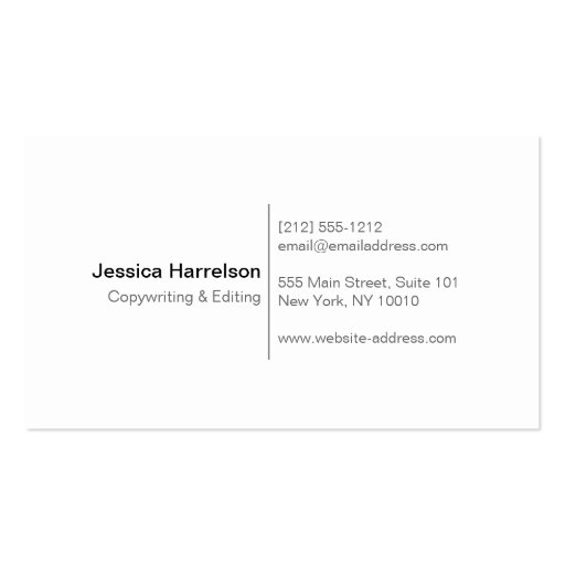 CALLIGRAPHY PEN NIB LOGO I for Authors or Writers Business Card (back side)
