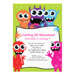 Calling All Monsters Unisex Kids Birthday Invite