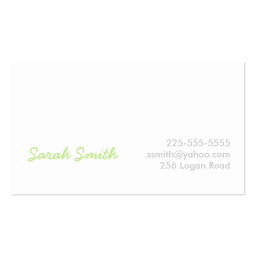 Calling Card Business Card Template (back side)