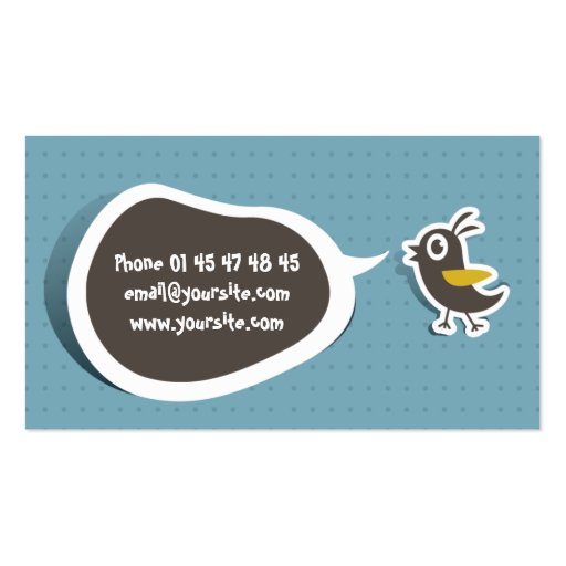 Calling card chirp business card (back side)