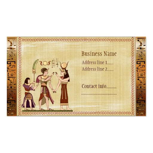 Calling to the Gods Egyptian Template Business Card (front side)