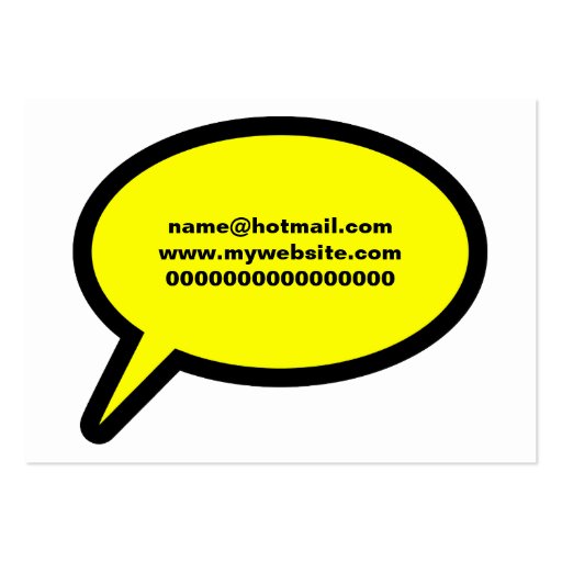 Callout icon business card template (back side)
