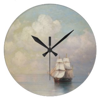 Calm Seas Ivan Aivazovsky seascape waterscape sea Round Wall Clock