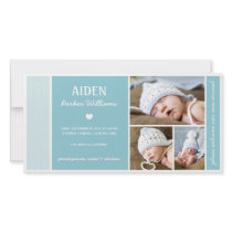 CALM WAVES | BABY BOY BIRTH ANNOUNCEMENT PERSONALIZED PHOTO CARD