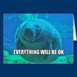 Calming Manatee Greeting Card cards