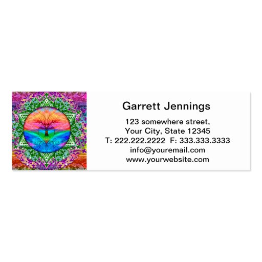 Calming Tree of Life in Rainbow Colors Business Card (front side)