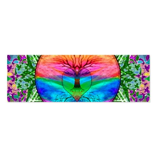 Calming Tree of Life in Rainbow Colors Business Card (back side)