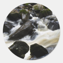 Calming waterfall round stickers