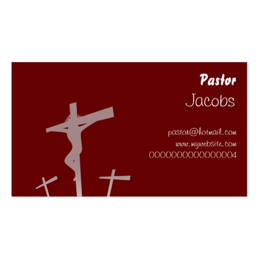 Calvary, Pastor, Business Card Templates (front side)