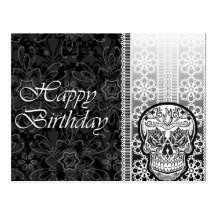 Calveras Sugar Skull Birthday Postcard