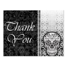 Calveras Sugar Skull Thank You Postcard