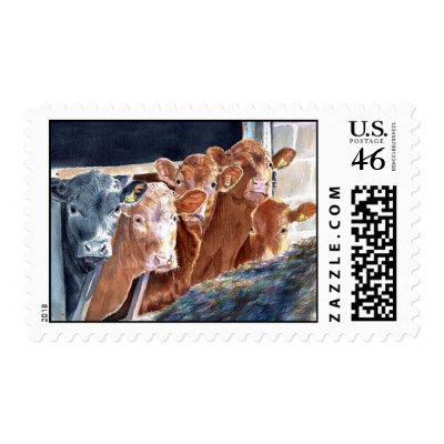 Calves at Brunch Postage Stamp
