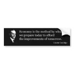 Calvin Coolidge on economy bumper stickers