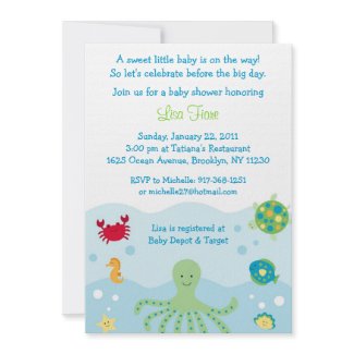Sea Creature Ocean Baby Shower Invitations