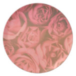 Cama de la placa del fiesta de los rosas platos