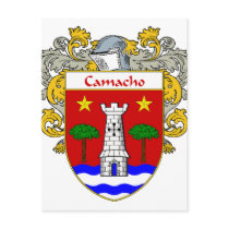 Camacho Coat of Arms/Family Crest (Mantled) postcards by NameGame Camacho Coat of Arms/Family Crest (Mantled) postcards