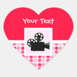 Cámara de película linda calcomanía de corazón