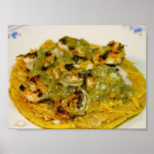 Camarón de los Tostadas que cocina la salsa de la  Poster