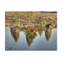 Cambodia, Angkor Wat. Reflection of temple Post Cards