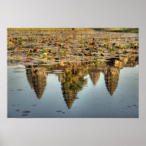 Cambodia, Angkor Wat. Reflection of temple
